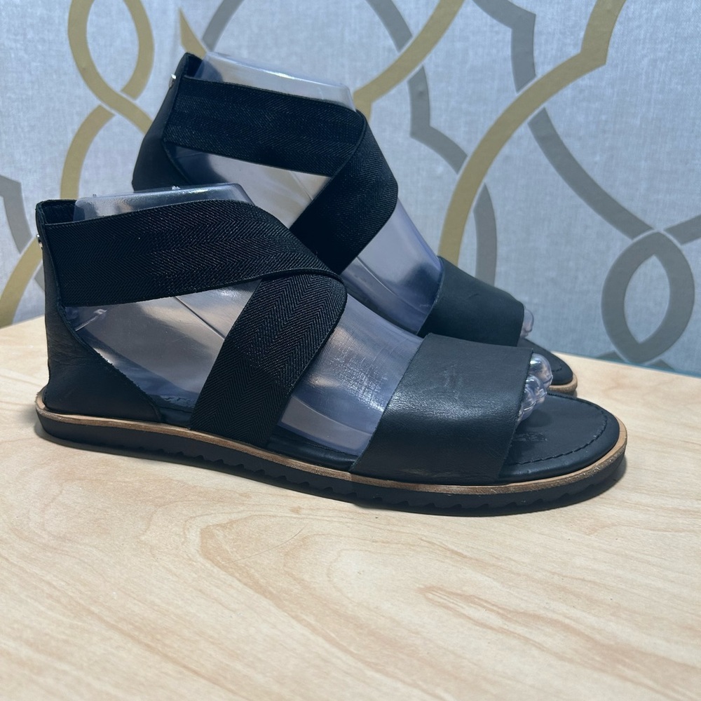 Sorel Women's Black Elastic Strappy Gladiator Sandals Size 8